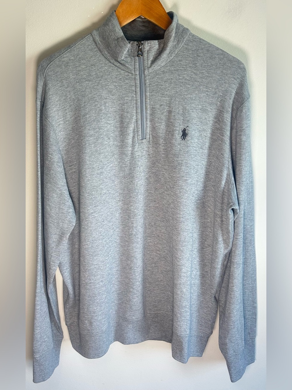 Polo Ralph Lauren 1/4 Zip Pullover Sweatshirt Mens L Grey Performance Stretch